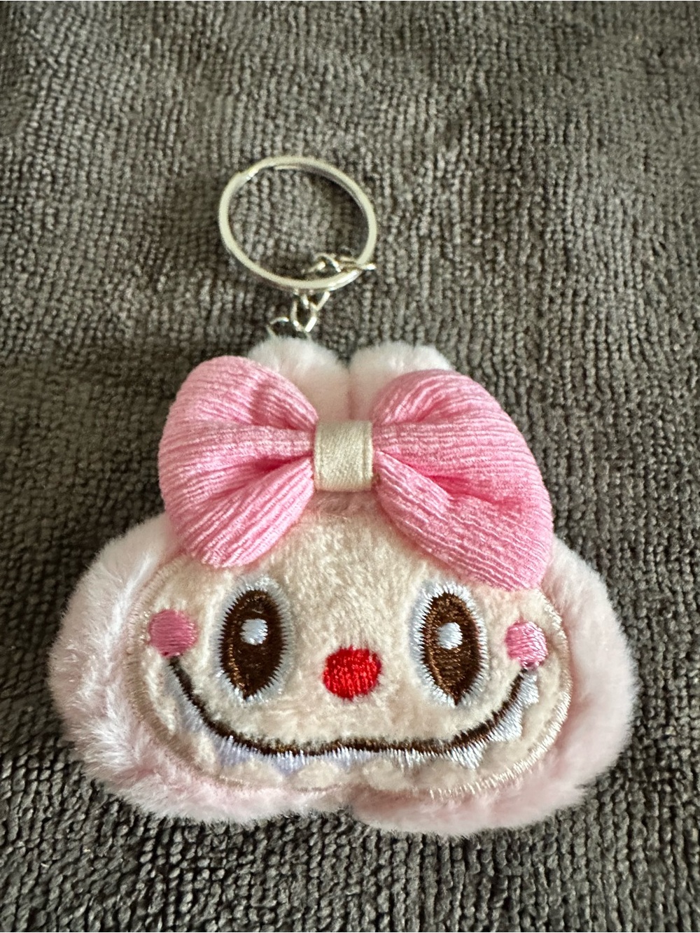 Plush Pink Bow monster Keychain